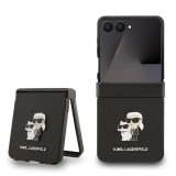 Karl Lagerfeld PU Saffiano Karl and Choupette tok Samsung Galaxy Z Flip 7 készülékhez fekete
