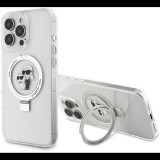 Karl Lagerfeld Ringstand Karl and Choupette iPhone 16 Pro Max fehér MagSafe tok (KLHMP16XHMRSKCH)