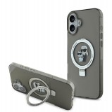 Karl Lagerfeld Ringstand Karl and Choupette MagSafe Apple iPhone 16 Pro Max (6.9) hátlapvédő tok fekete (KLHMP16XHMRSKCK)