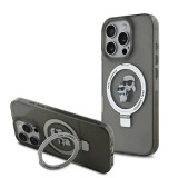 Karl Lagerfeld Ringstand Karl and Choupette MagSafe tok iPhone 16 Pro Max készülékhez fekete
