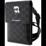 Karl Lagerfeld Saffiano Monogram Ikonik NFT Telefontáska, fekete (KLWBSAKHPKK)