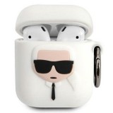 Karl Lagerfeld Silicone Ikonik AirPods tok fehér (KLACCSILKHWH) (KLACCSILKHWH) - Fülhallgató tok