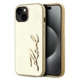 Karl Lagerfeld Wrinkled PU Signature Logo tok iPhone 15 készülékhez arany