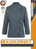 Karlowsky ANTHRACITE LARISSA kevertszálas 95C-on mosható hosszúujjú női séf kabát - munkaruha
