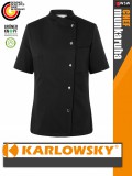 Karlowsky BLACK GRETA kevertszálas 95C-on mosható rövidujjú női séf kabát - munkaruha