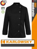 Karlowsky BLACK LARISSA kevertszálas 95C-on mosható hosszúujjú női séf kabát - munkaruha