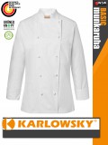 Karlowsky WHITE AGATHA kevertszálas 95C-on mosható hosszúujjú női séf kabát - munkaruha