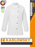 Karlowsky WHITE LARISSA kevertszálas 95C-on mosható hosszúujjú női séf kabát - munkaruha