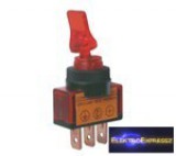 Karos kapcsoló 2pol./2pin ON-OFF 12VDC átlátszó piros
