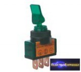 Karos kapcsoló 2pol./2pin ON-OFF 12VDC átlátszó zöld