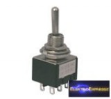 Karos kapcsoló 3pol./6pin (ON)-OFF-(ON) visszaálló