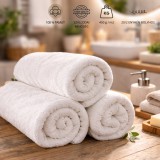 Kartaltex Frottír törölköző - 1 db - 50x100 cm - fehér - enyhén bolyhos - 20/2 - szálloda minőség