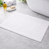 Kartaltex Kádkilépő - 50x70 cm - Keretes minta - Fehér- Frottír - Szállodai minőség