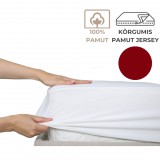 Kartaltex Lepedő - 140-160x200 - pamut jersey (135g), körgumis - Bordó