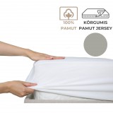 Kartaltex Lepedő - 140-160x200 - pamut jersey (135g), körgumis - Pasztelszürke
