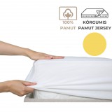 Kartaltex Lepedő - 180-200x200 - pamut jersey (135g), körgumis lepedő - Citromsárga