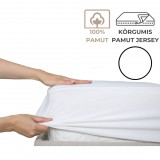Kartaltex Lepedő - 180-200x200 - pamut jersey (135g), körgumis lepedő - Fehér