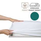 Kartaltex Lepedő - 180-200x200 - pamut jersey (135g), körgumis - Petrol