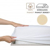 Kartaltex Lepedő - 90-100x200 cm - pamut jersey, körgumis - Bézs