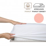 Kartaltex Lepedő - 90-100x200 - pamut jersey (135g), körgumis - Babarózsaszín