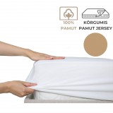 Kartaltex Lepedő - 90-100x200 - pamut jersey (135g), körgumis - Homok