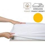 Kartaltex Lepedő - 90-100x200 - pamut jersey (135g), körgumis - Napsárga