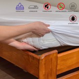 Kartaltex Vízhatlan matracvédő - gumilepedő - 200x200 cm - ATKAMENTES - körgumis, pamut jersey - inkontinencia lepedő