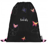 KARTON PP Lepkés tornazsák 30x37cm, OXY NEXT Butterfly, fekete