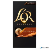 Kávékapszula, Nespresso® kompatibilis, 10 db, JACOBS DOUWE EGBERTS "L'OR Colombia"