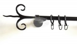 Kecskemét fekete 1 rudas fém karnis szett - modern tartóval