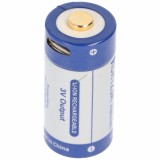 KeepPower 2db RCR123A 3V 880mAh 1,5A Li-Ion akku 16340, csak mikro USB-n keresztül tölthető