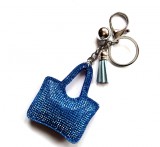 Kék kristályos kulcstartó
