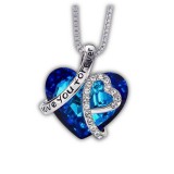 Kék kristályos "Örökké szeretlek" nyaklánc