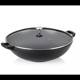 KELA Calido Wok fedővel 36 cm fekete öntöttvas (4025457124754)