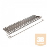 KELine KEP-EMPTY-HD HD Patch panel 0,5U, ezüst, üres, 24 db csatlakozó számára
