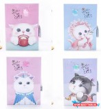 Keményfedeles cicás számzáras notesz (B6)