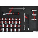 Kennedy 30 RÉSZES METRIKUS 1/2" DUGÓKULCS KÉSZLET SZIVACSBAN M1832