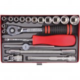 Kennedy KEN-GRIP DUGÓKULCS KÉSZLETEK - 1/4" NÉGYSZÖG MEGHAJTÓ, 19 DARABOS METRIKUS KÉSZLET