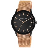 Kenneth Cole cseppálló elegáns férfi karóra, rose gold nemesacél fémszíjjal, (41mm) dobozban