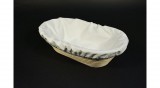 Kenyér kelesztő kosár oval  szakajtó 30x18x9 cm És hozzá szakajtó ruha 28x15 cm szettben