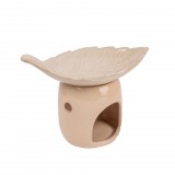 Kerámia olajmécses levél tál, Beige 17 cm 17 160155