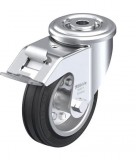 kerék ¤100  forgó-fékes hátfur fekete ler-ve 100r-fi