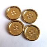 Kerek 4 lyukú arany színű gomb - 25 mm - 11 db/cs