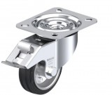 kerék ¤  80 forgó-fékes fekete fém felnis le-ve 80r-fi