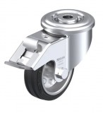 kerék ¤  80 forgó-fékes hátfur fekete gumis