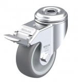 kerék ¤  80 forgó-fékes hátfur szürke lkra-tpa 80g-fi