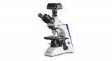 KERN OBN 135C832 biológiai mikroszkóp kamerával 40x/100x/200x/400x/1000x nagyítás, végtelen optikai egység, állítható asztal, állítható fényerejű 3 W-os LED alsó megvilágítás, trinokuláris, szoftver