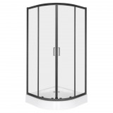 Kerra Aruba 80 fekete íves zuhanykabin Alan tálcával