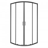 Kerra Aruba 80 fekete íves zuhanykabin tálca nélkül