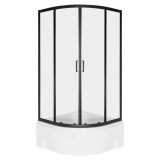 Kerra Aruba 90 GL fekete íves zuhanykabin mélytálcával
